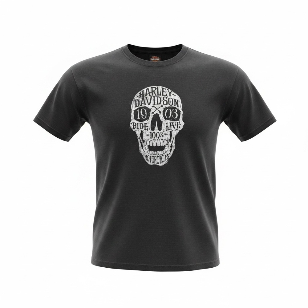 Harley Davidson Sturgis SD Skull T Shirt Black Biker Tee Men’s Large